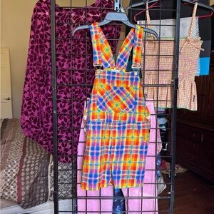 WeWoreWhat Multicolor Plaid Overalls
